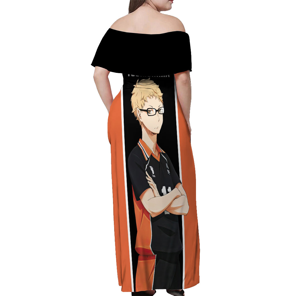 Kei Tsukishima Karasuno Off Shoulder Maxi Dress