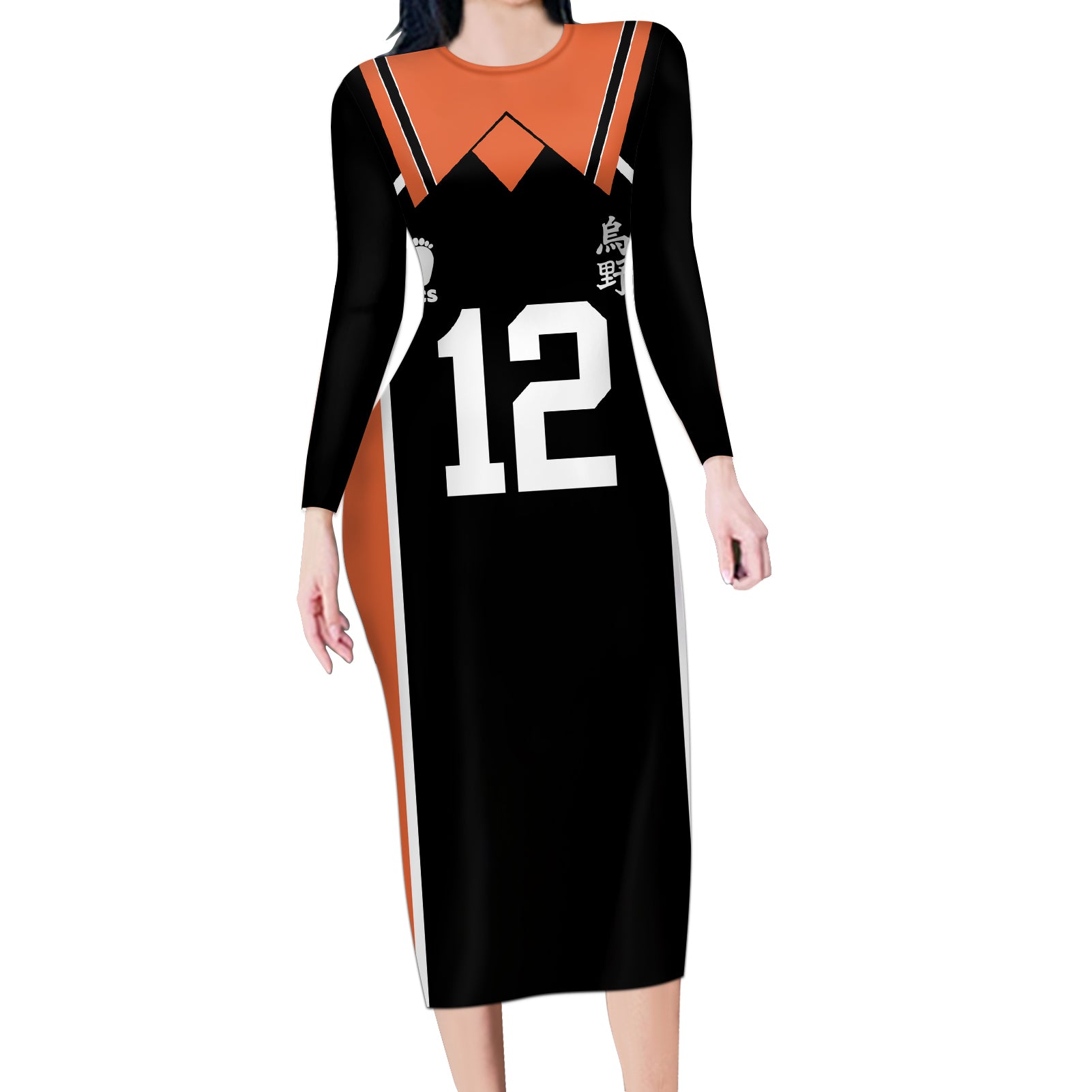 Tadashi Yamaguchi Karasuno Long Sleeve Bodycon Dress