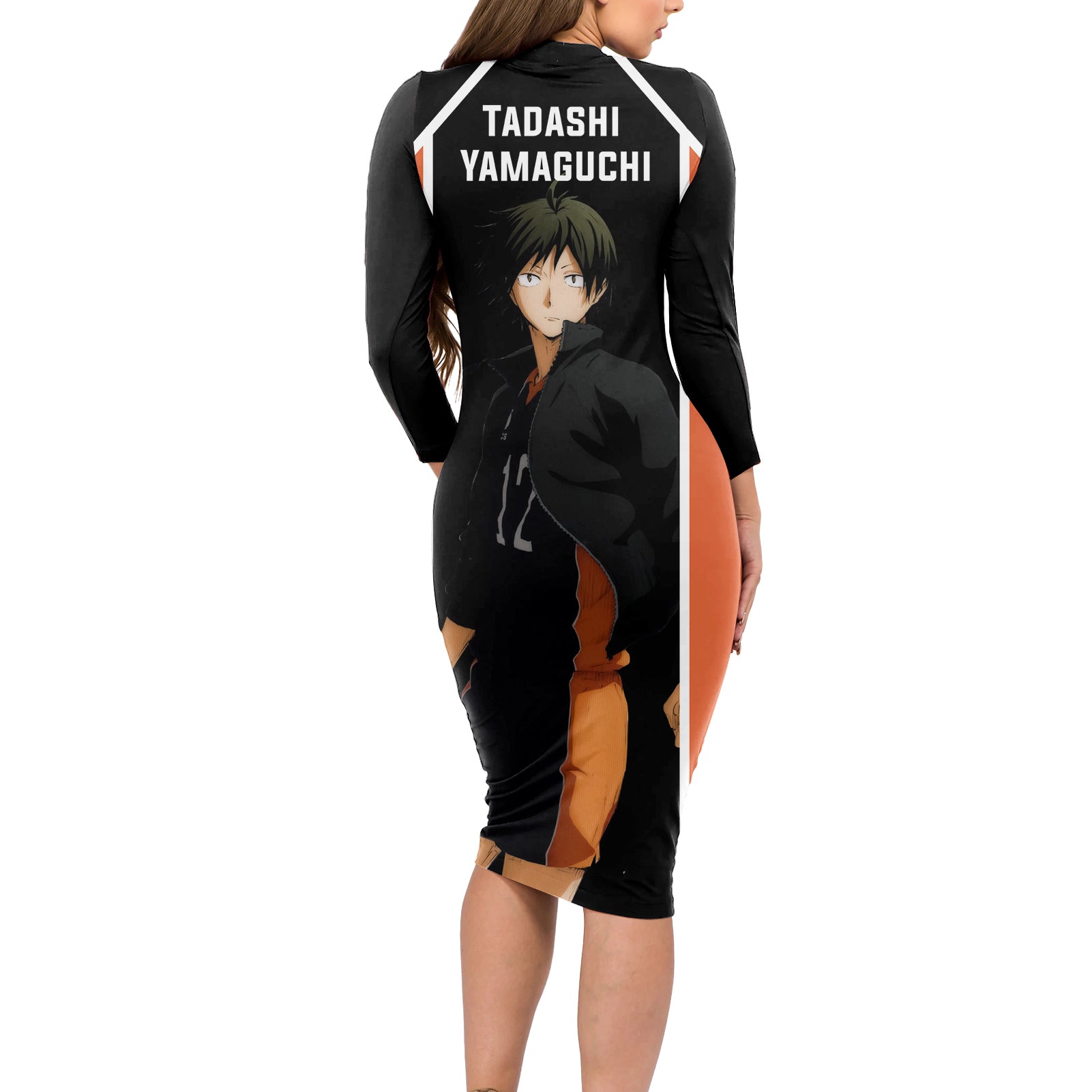 Tadashi Yamaguchi Karasuno Long Sleeve Bodycon Dress