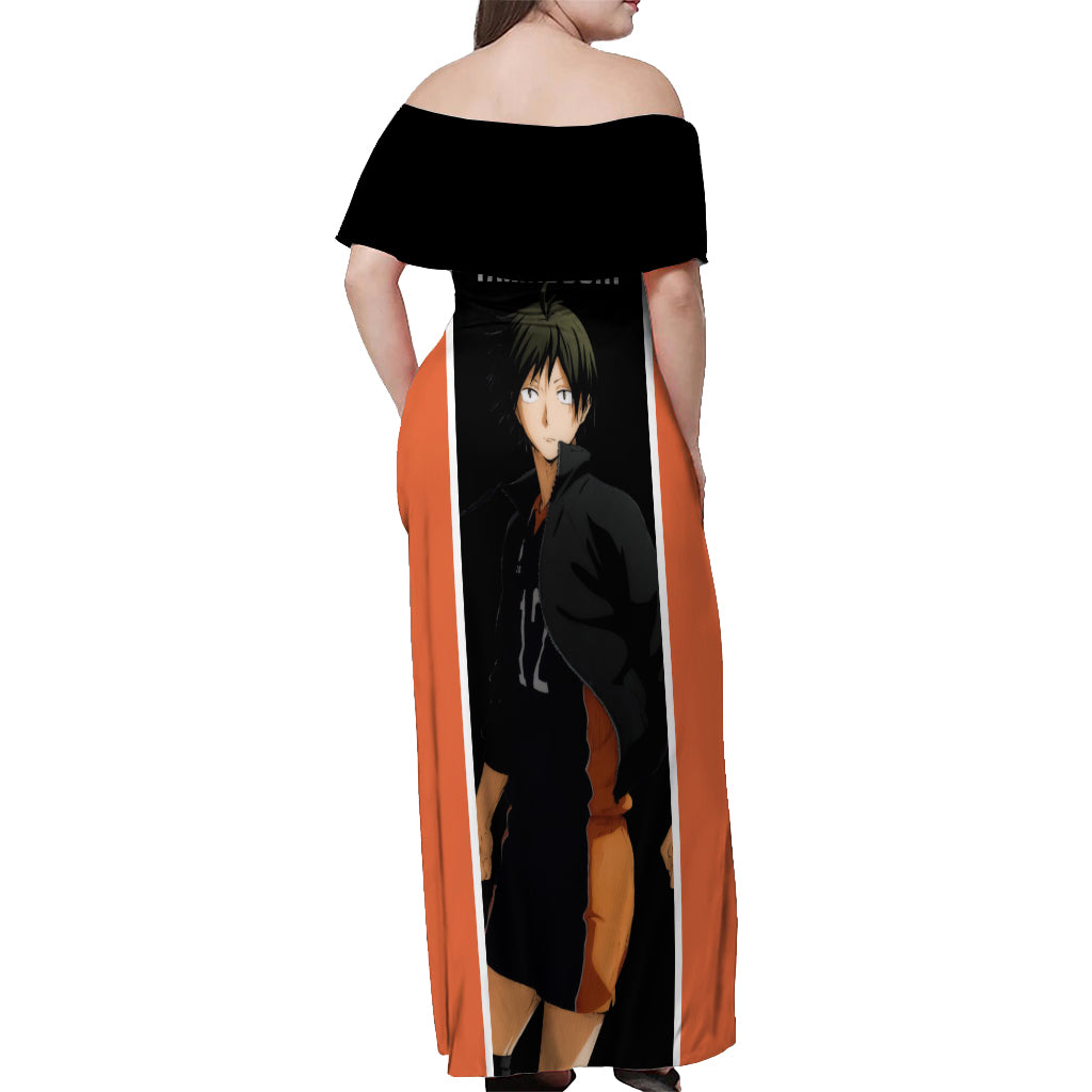 Tadashi Yamaguchi Karasuno Off Shoulder Maxi Dress