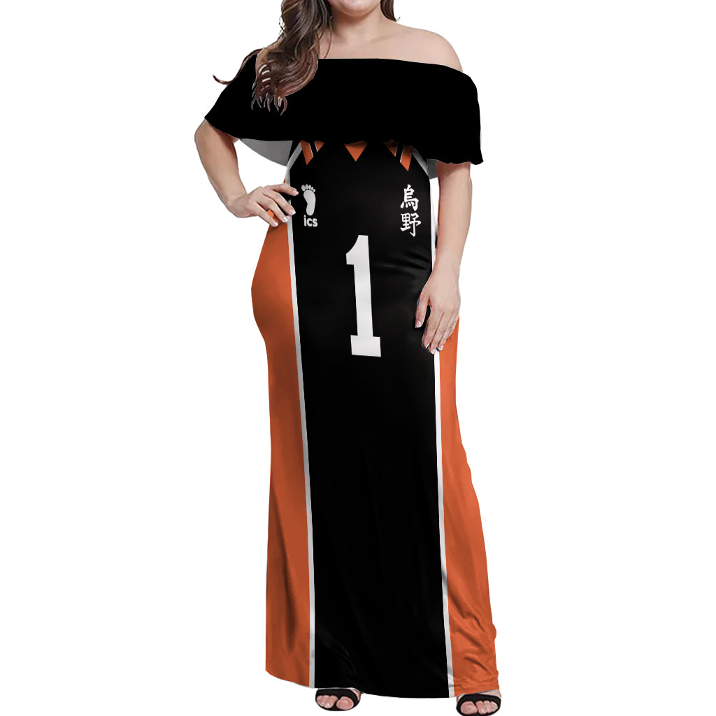 Daichi Sawamura Karasuno Off Shoulder Maxi Dress