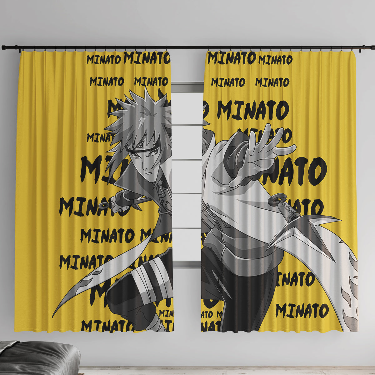 Minato Namikaze - Anime Style Manga Window Curtain