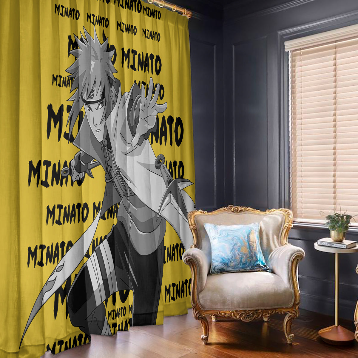 Minato Namikaze - Anime Style Manga Window Curtain