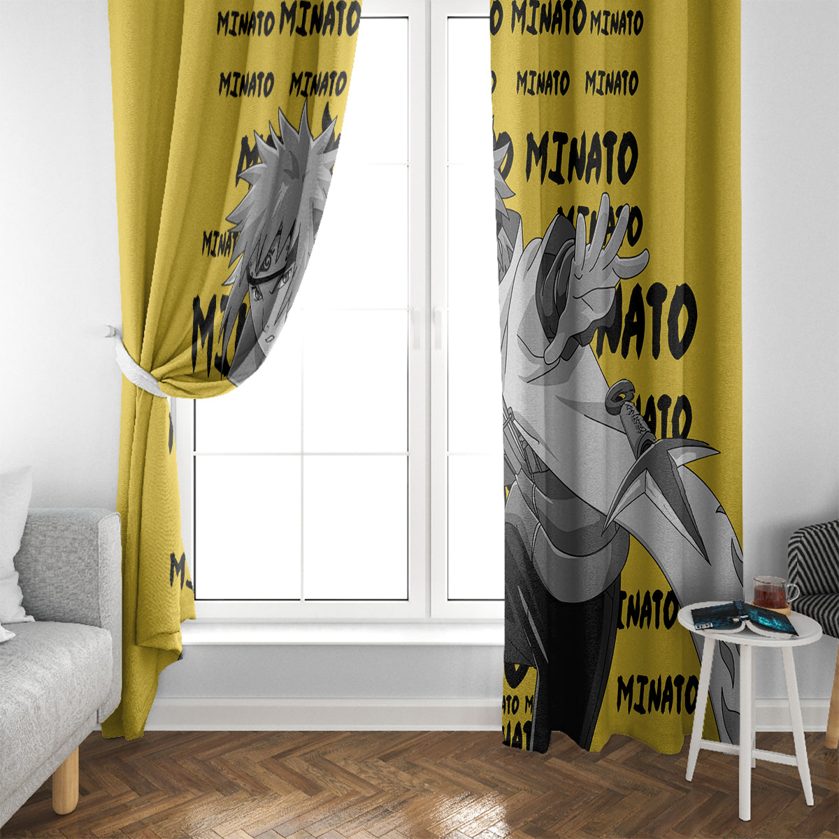 Minato Namikaze - Anime Style Manga Window Curtain