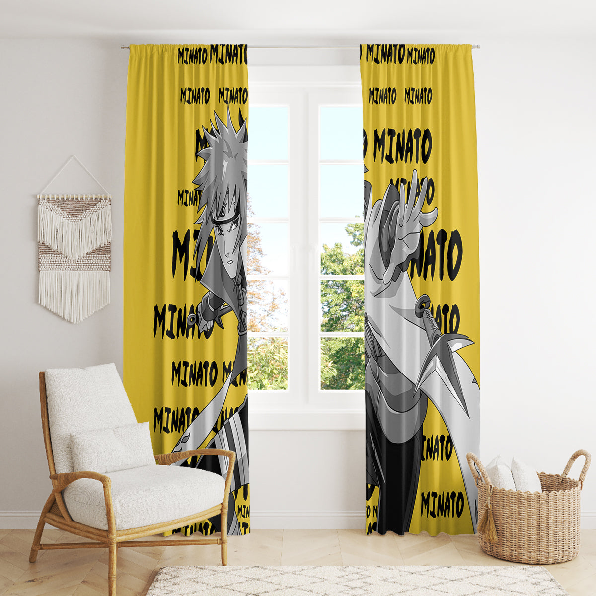 Minato Namikaze - Anime Style Manga Window Curtain