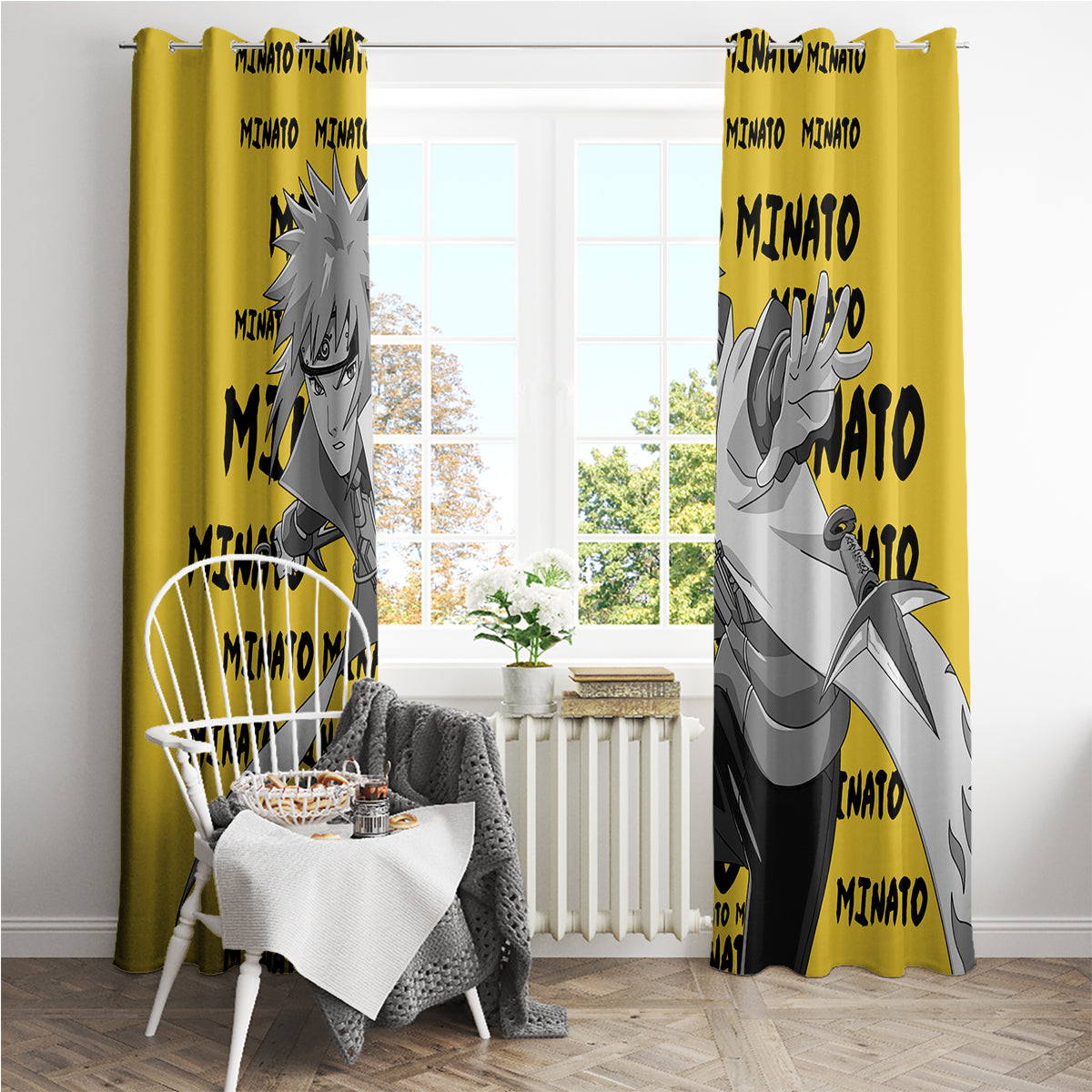Minato Namikaze - Anime Style Manga Window Curtain
