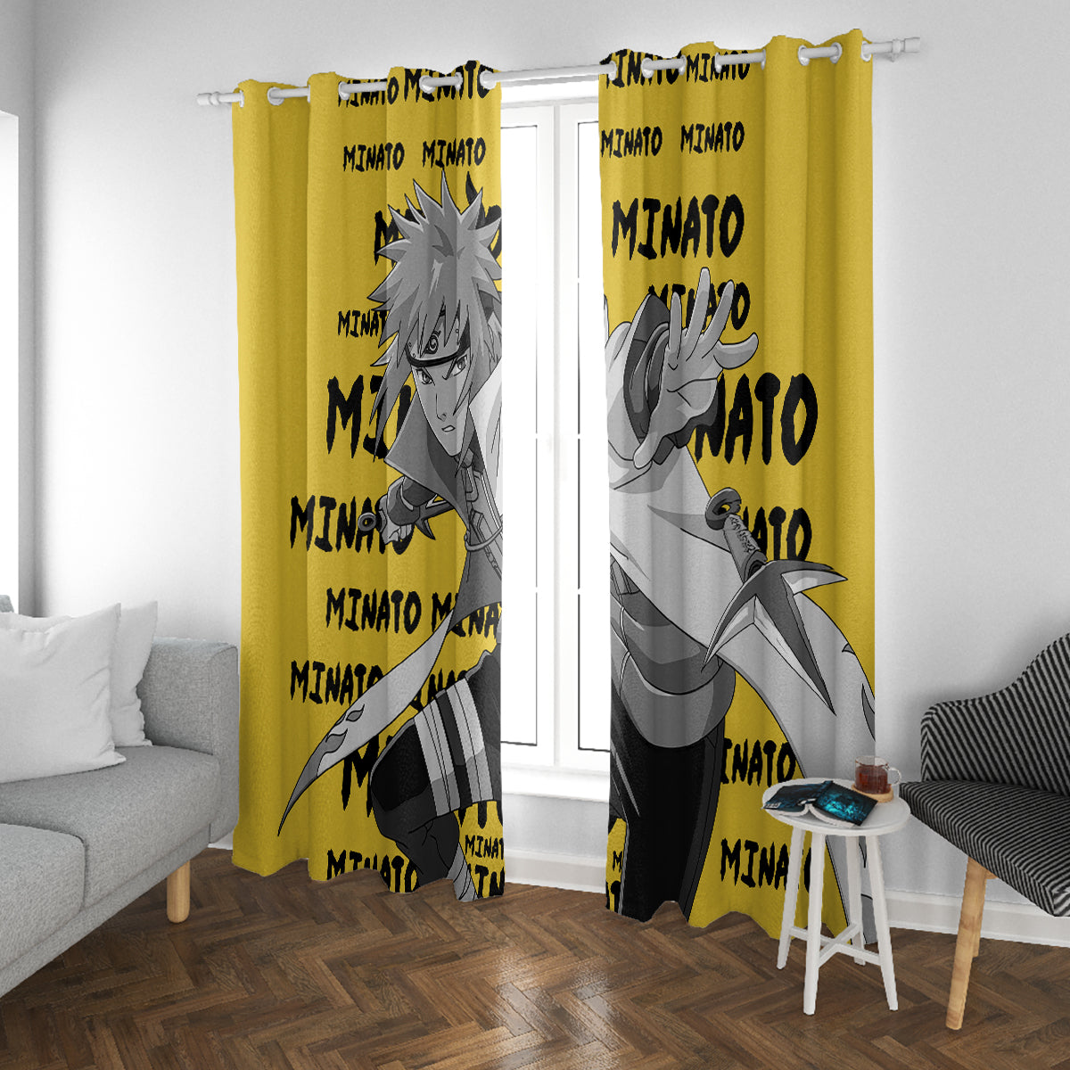 Minato Namikaze - Anime Style Manga Window Curtain