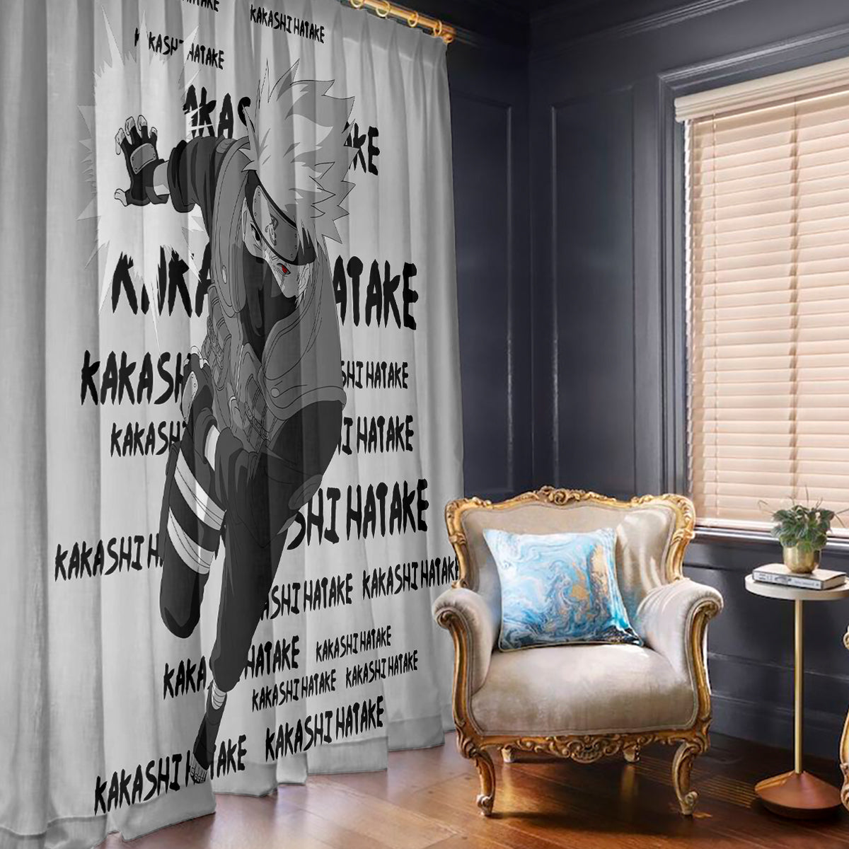 Kakashi Hatake - Anime Style Manga Window Curtain