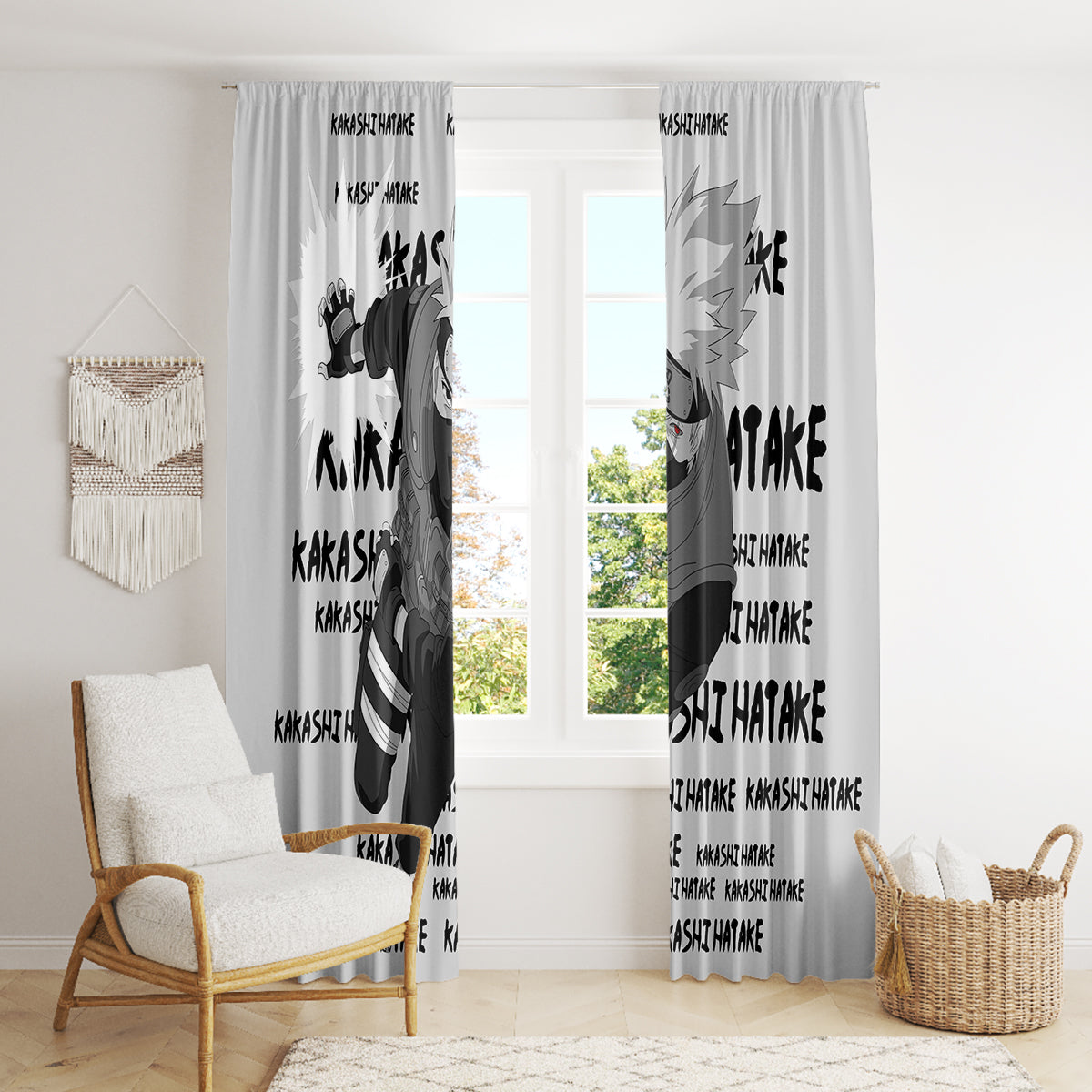 Kakashi Hatake - Anime Style Manga Window Curtain