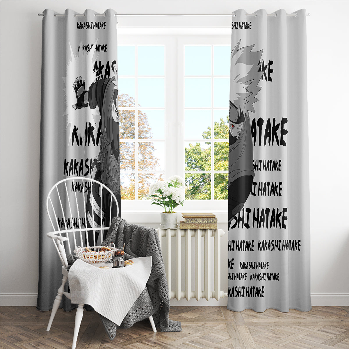 Kakashi Hatake - Anime Style Manga Window Curtain