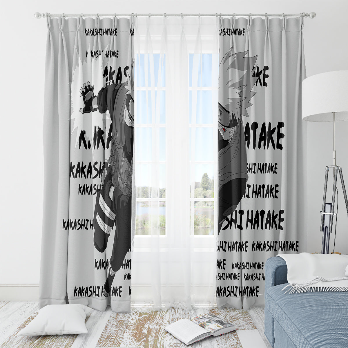 Kakashi Hatake - Anime Style Manga Window Curtain