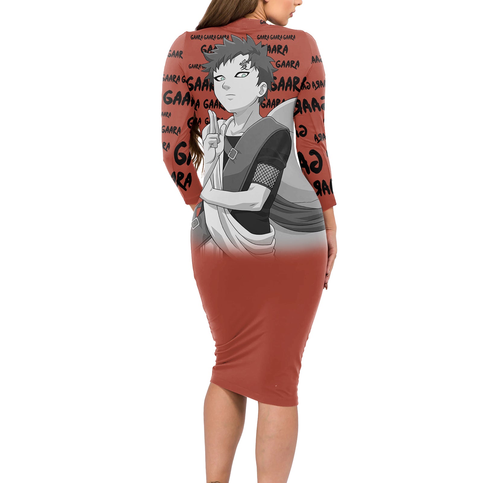 Gaara - Style Manga Long Sleeve Bodycon Dress
