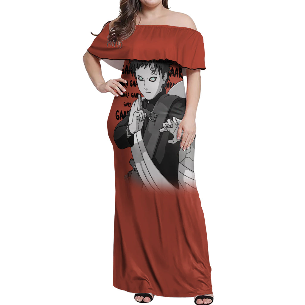 Gaara - Style Manga Off Shoulder Maxi Dress