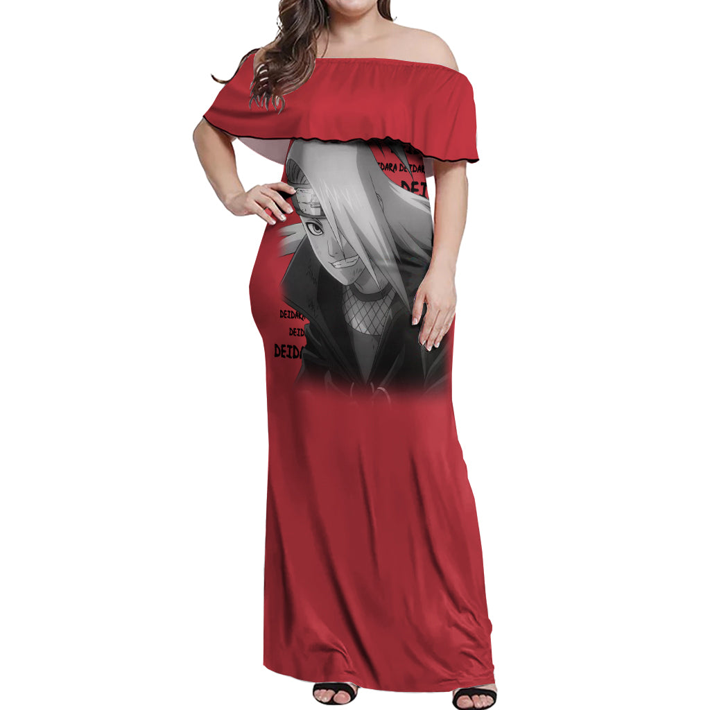 Deidara - Style Manga Off Shoulder Maxi Dress