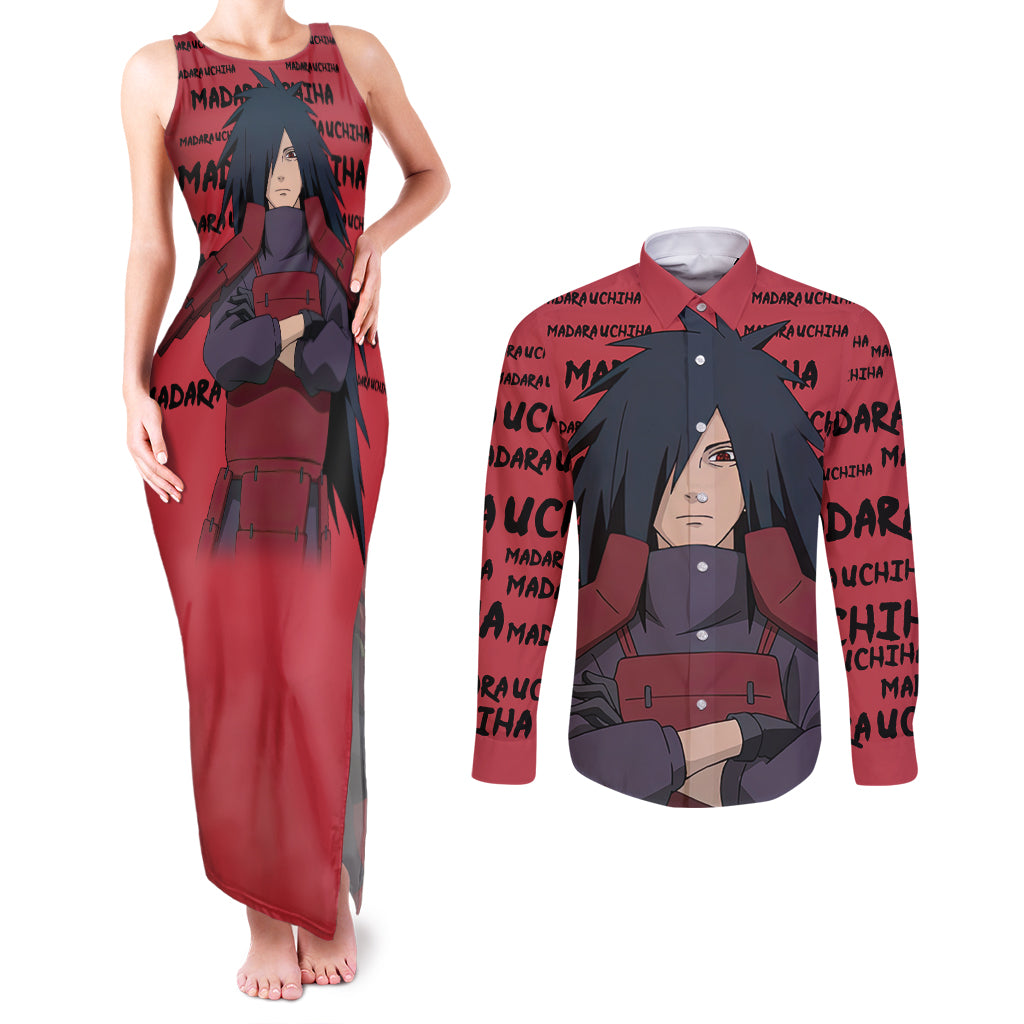 Madara Uchiha - Style Manga Couples Matching Tank Maxi Dress and Long Sleeve Button Shirt