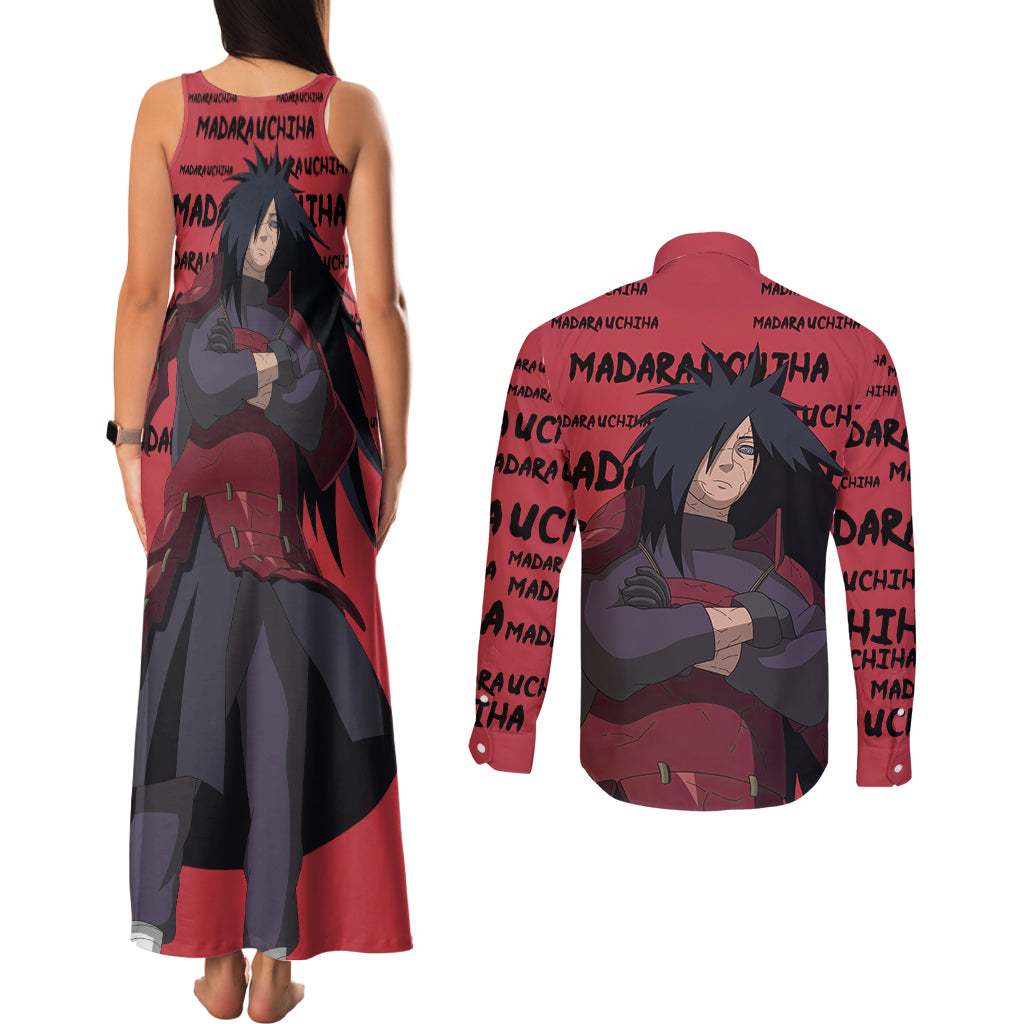 Madara Uchiha - Style Manga Couples Matching Tank Maxi Dress and Long Sleeve Button Shirt
