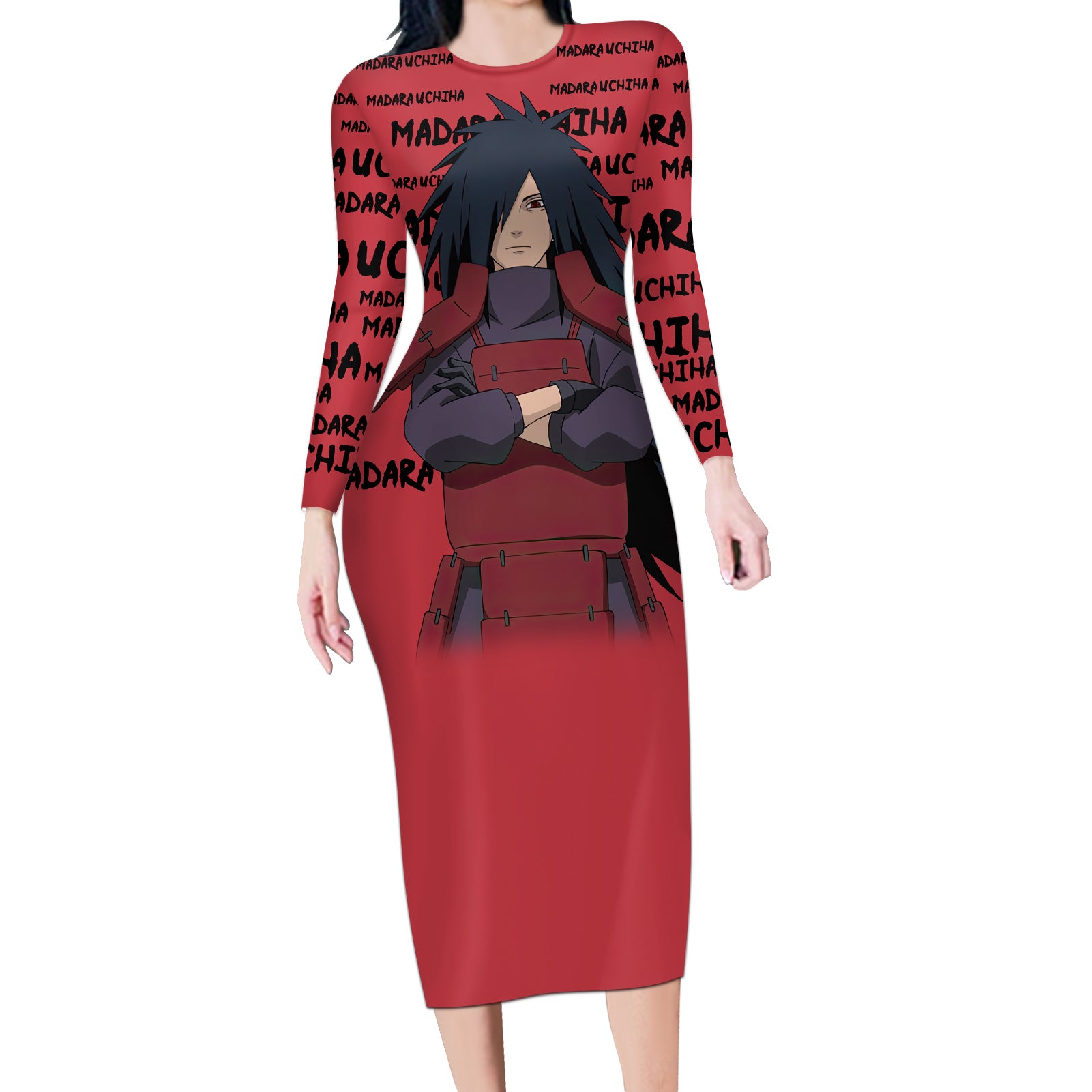 Madara Uchiha - Style Manga Long Sleeve Bodycon Dress