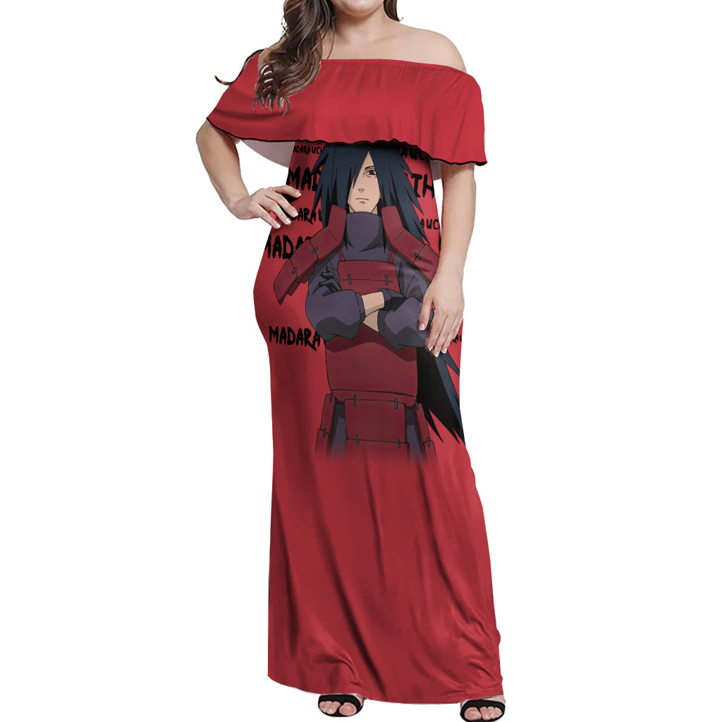 Madara Uchiha - Style Manga Off Shoulder Maxi Dress