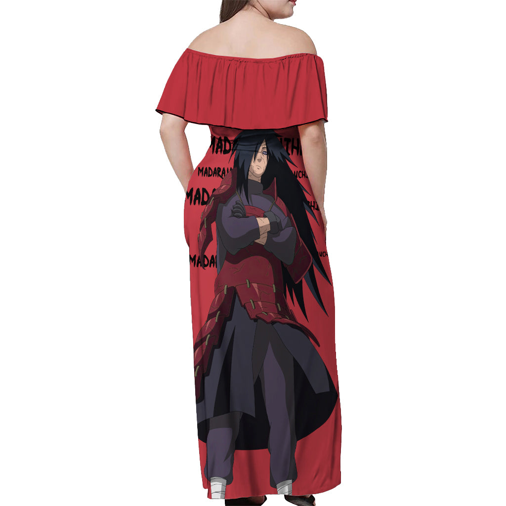 Madara Uchiha - Style Manga Off Shoulder Maxi Dress