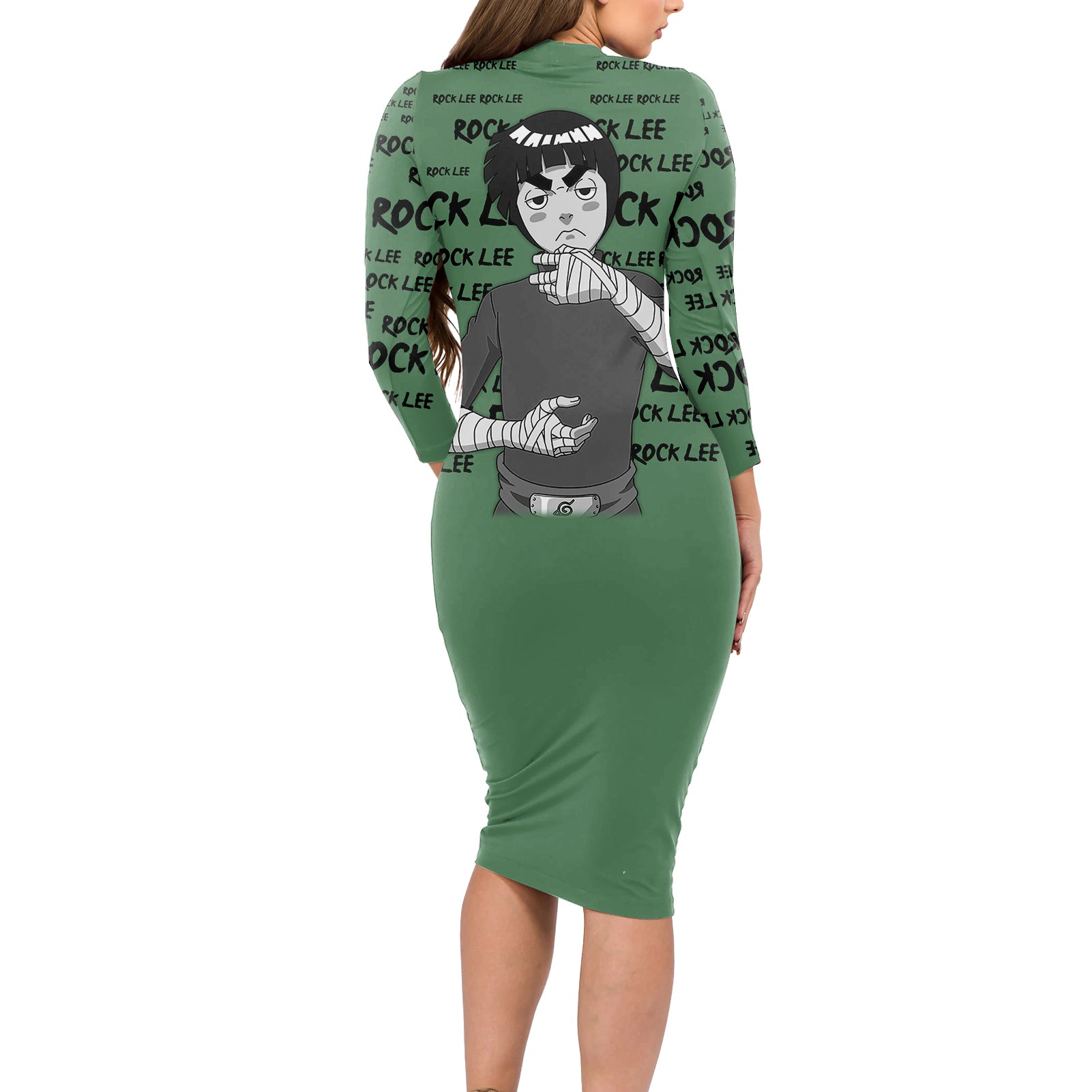 Rock Lee - Style Manga Long Sleeve Bodycon Dress