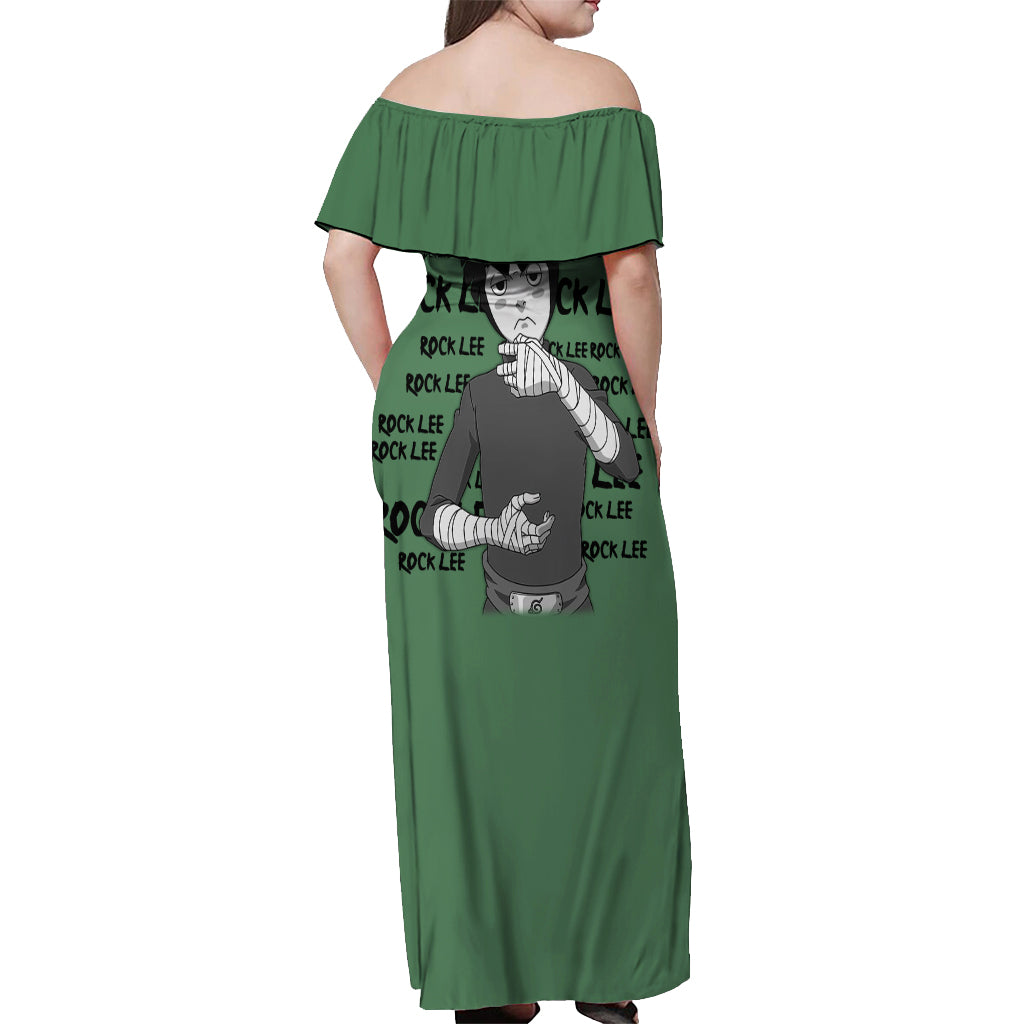 Rock Lee - Style Manga Off Shoulder Maxi Dress