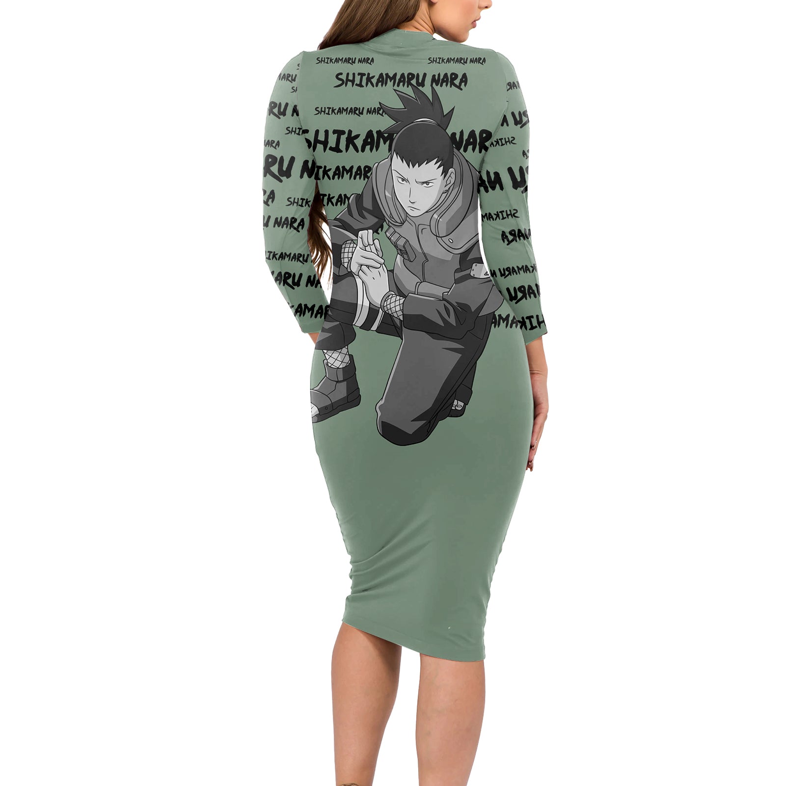 Shikamaru Nara - Style Manga Long Sleeve Bodycon Dress