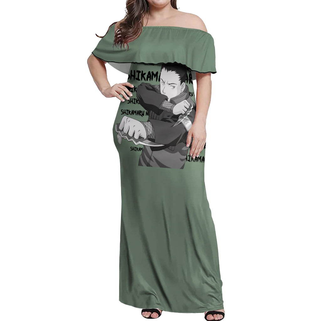 Shikamaru Nara - Style Manga Off Shoulder Maxi Dress
