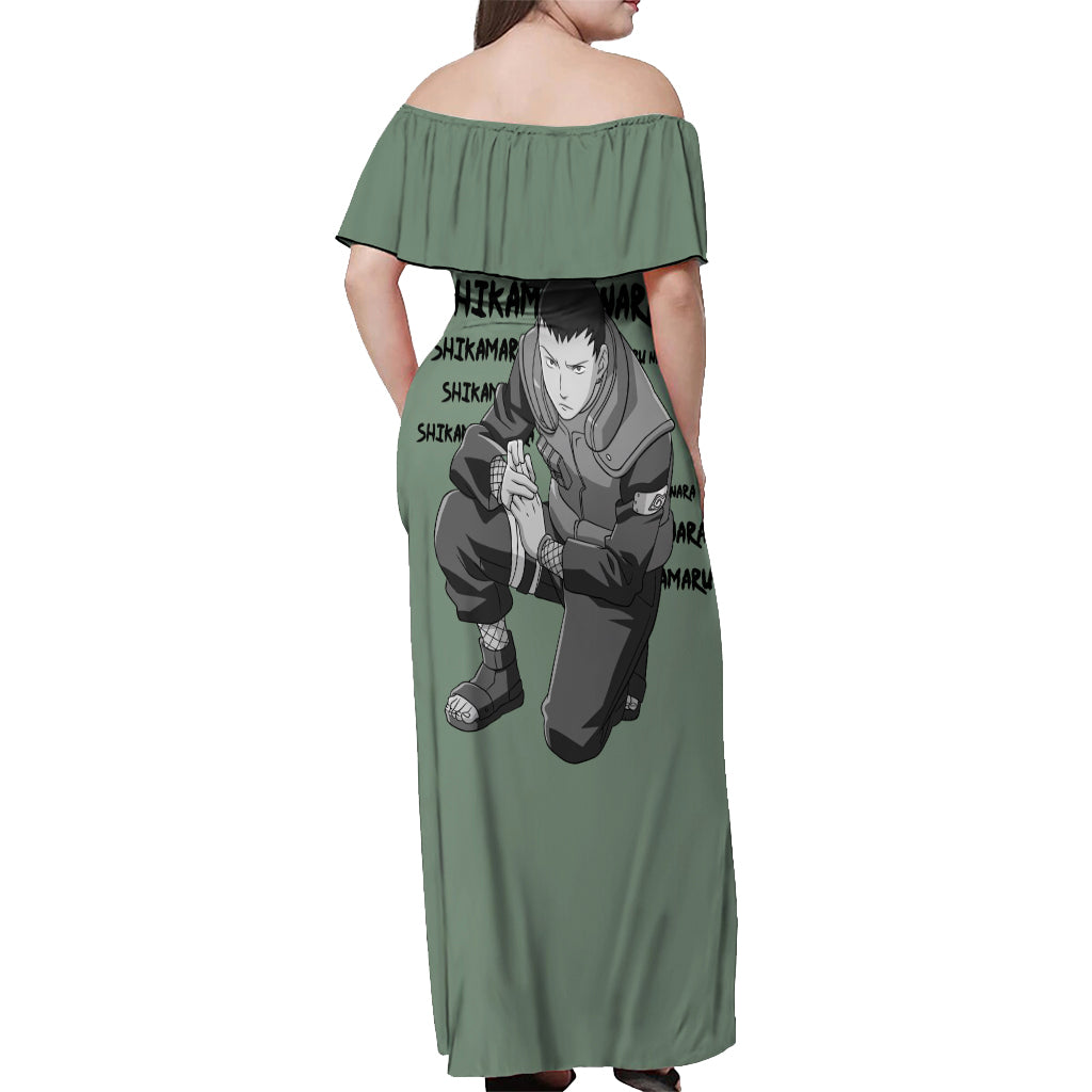 Shikamaru Nara - Style Manga Off Shoulder Maxi Dress