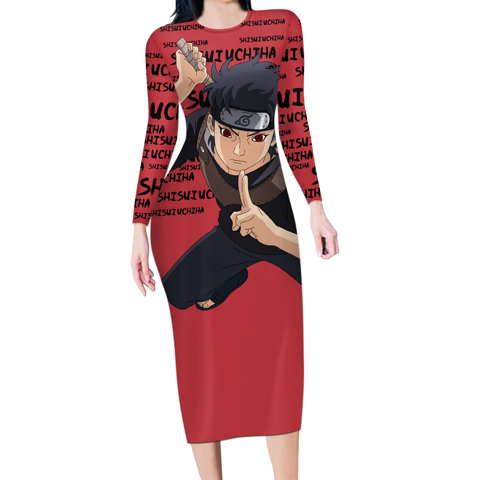 Shisui Uchiha - Style Manga Long Sleeve Bodycon Dress