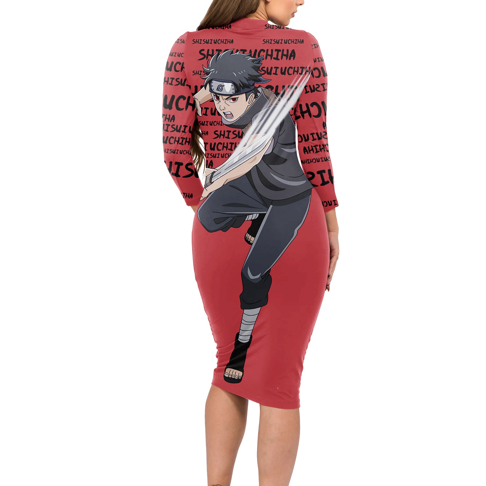 Shisui Uchiha - Style Manga Long Sleeve Bodycon Dress