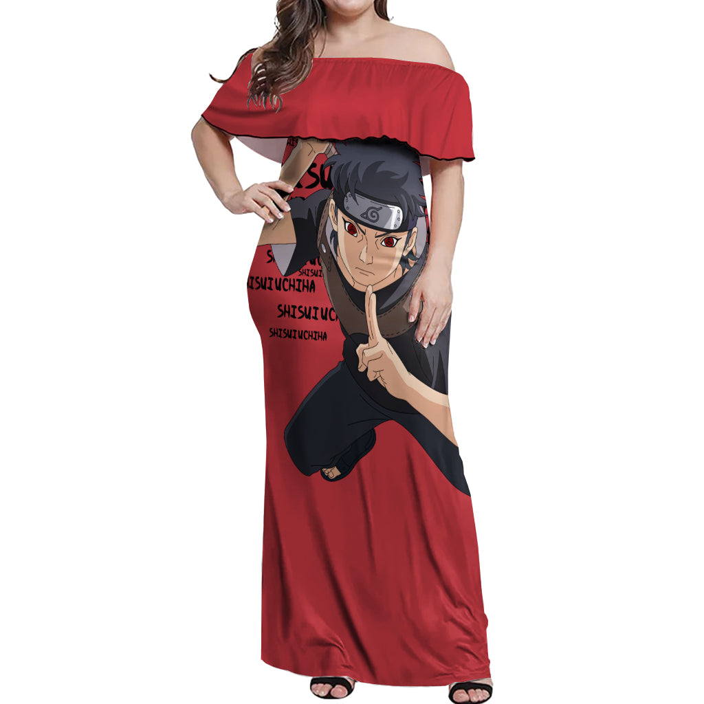 Shisui Uchiha - Style Manga Off Shoulder Maxi Dress