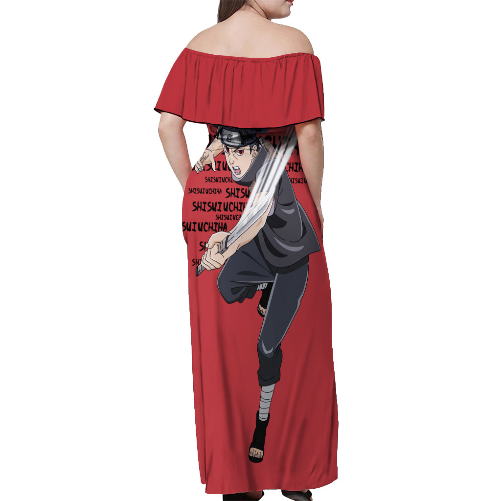 Shisui Uchiha - Style Manga Off Shoulder Maxi Dress