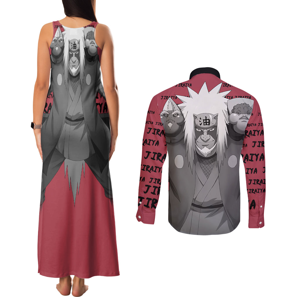 Jiraiya - Style Manga Couples Matching Tank Maxi Dress and Long Sleeve Button Shirt