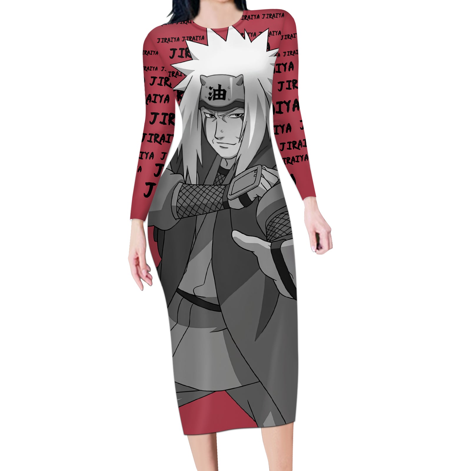 Jiraiya - Style Manga Long Sleeve Bodycon Dress