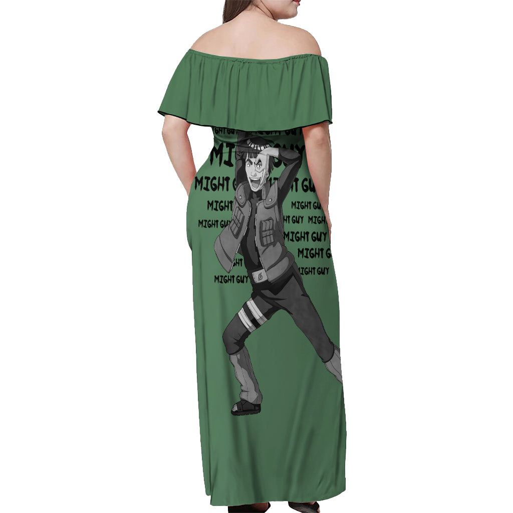 Might Guy - Style Manga Off Shoulder Maxi Dress