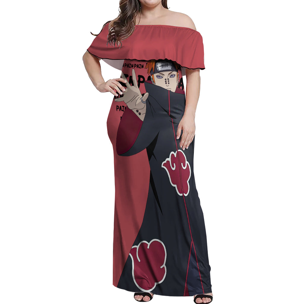 Pain - Style Manga Off Shoulder Maxi Dress