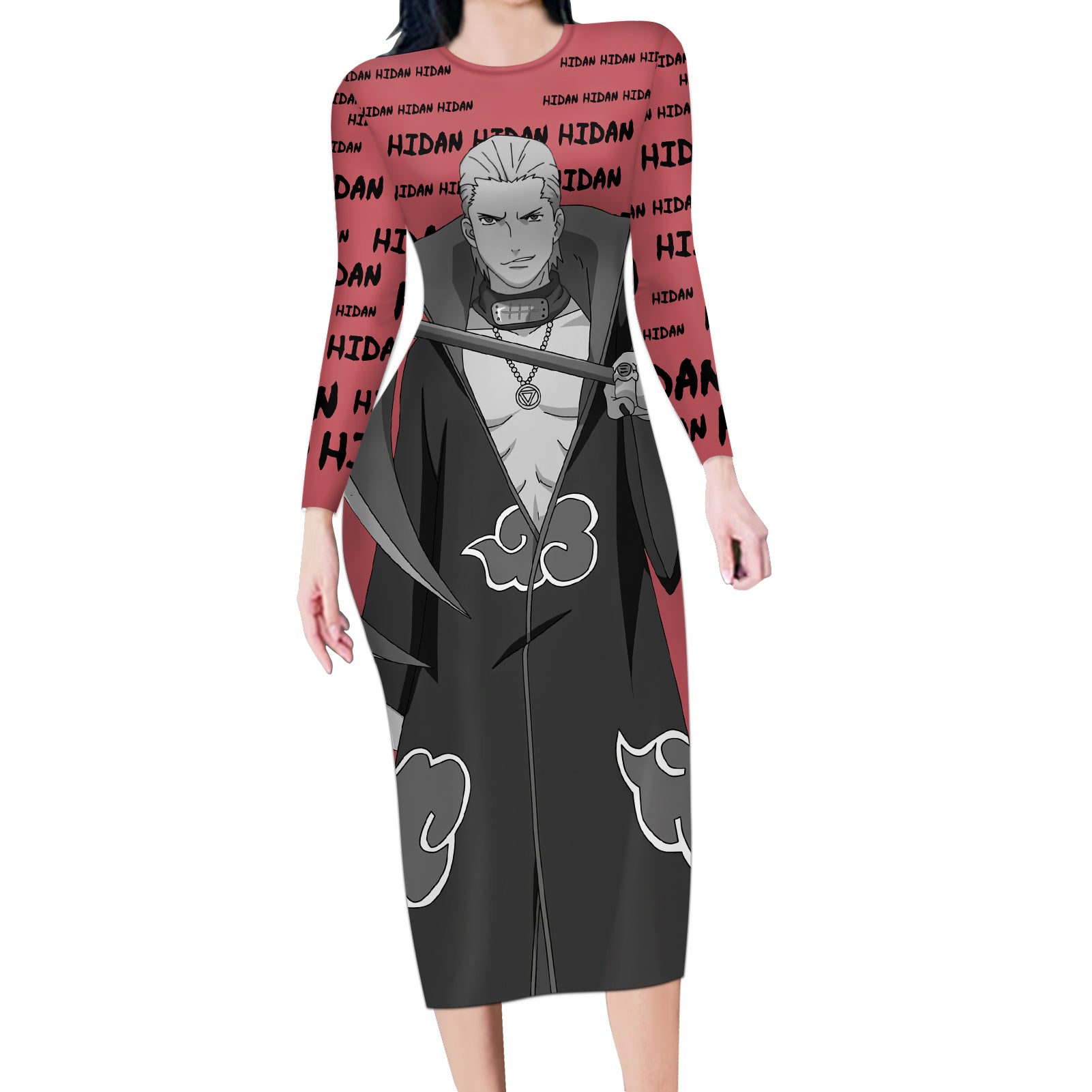 Hidan - Style Manga Long Sleeve Bodycon Dress