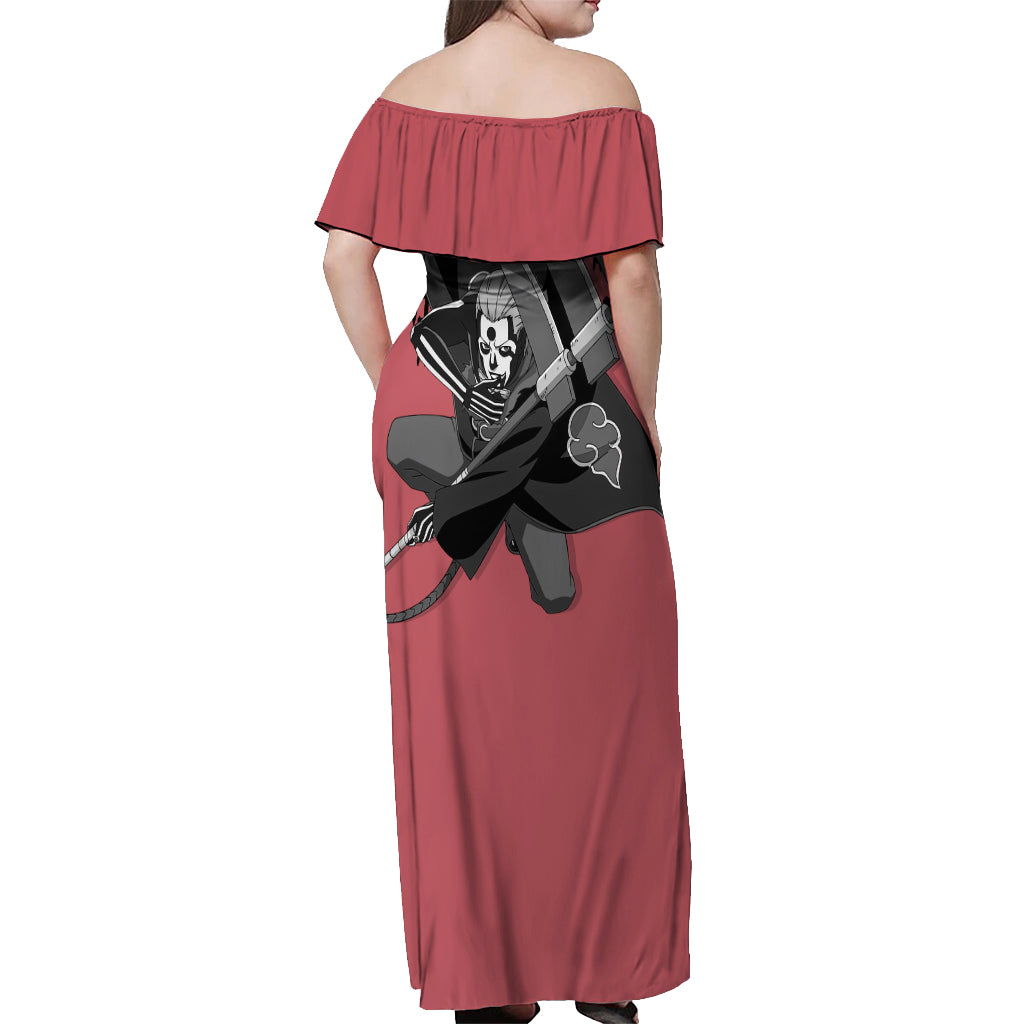 Hidan - Style Manga Off Shoulder Maxi Dress