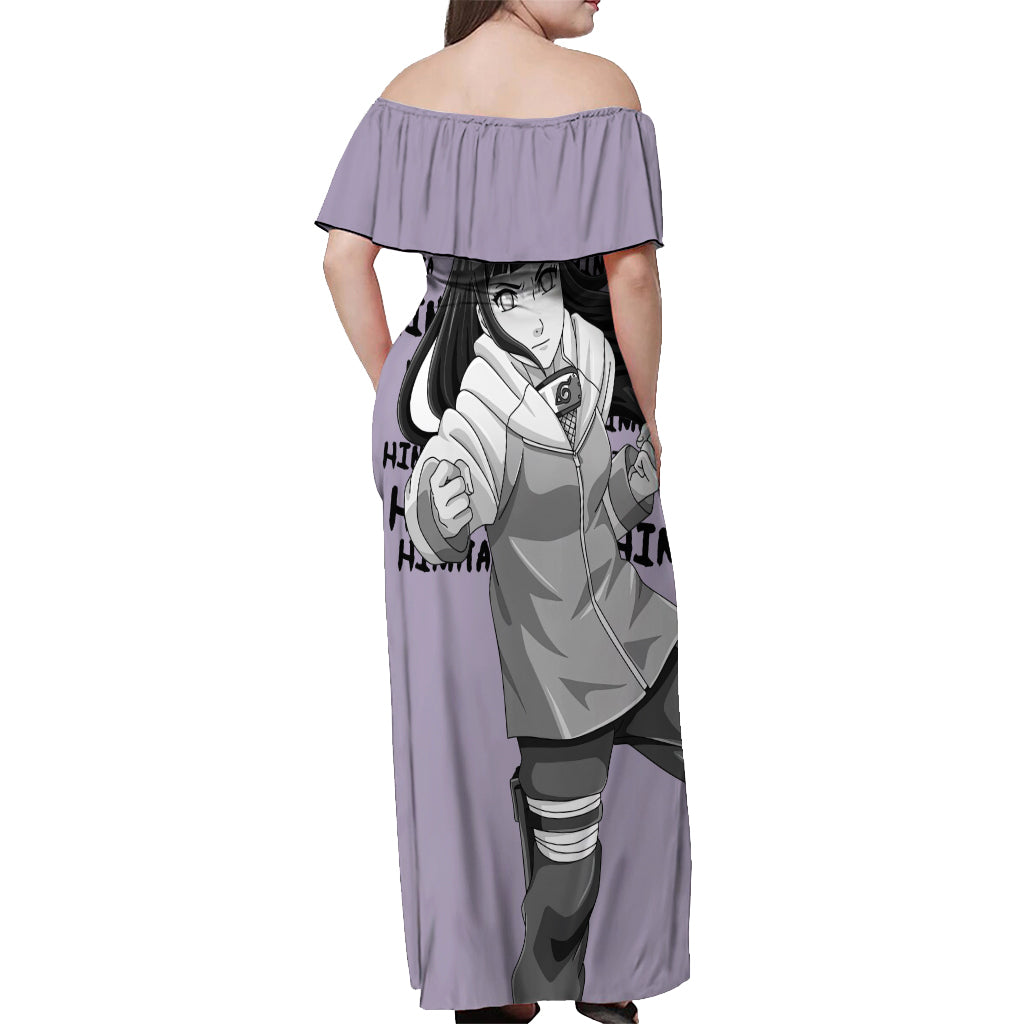 Hinata Hyuga - Style Manga Off Shoulder Maxi Dress