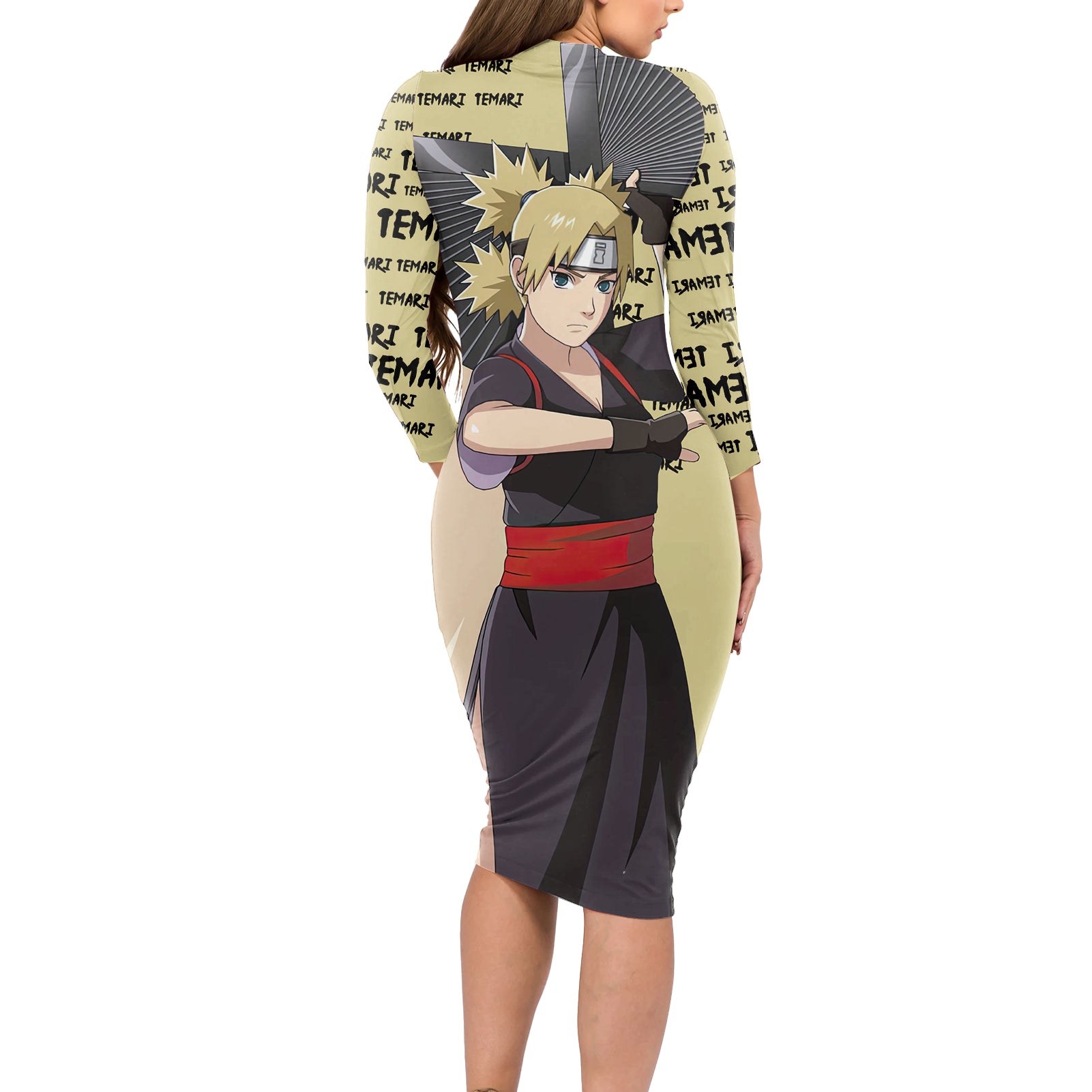 Temari - Style Manga Long Sleeve Bodycon Dress