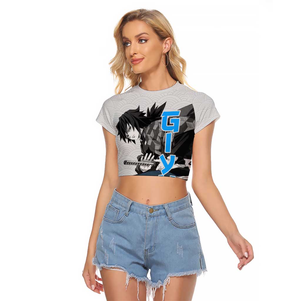 Giyu - Demon Slayer Raglan Cropped T Shirt Anime Japan Style