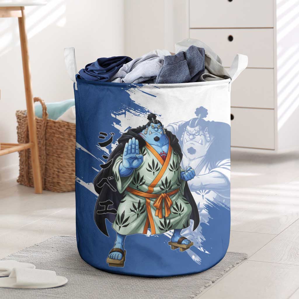 Jinbe One Piece Anime Laundry Basket Japanese Samurai Illustration Graphic