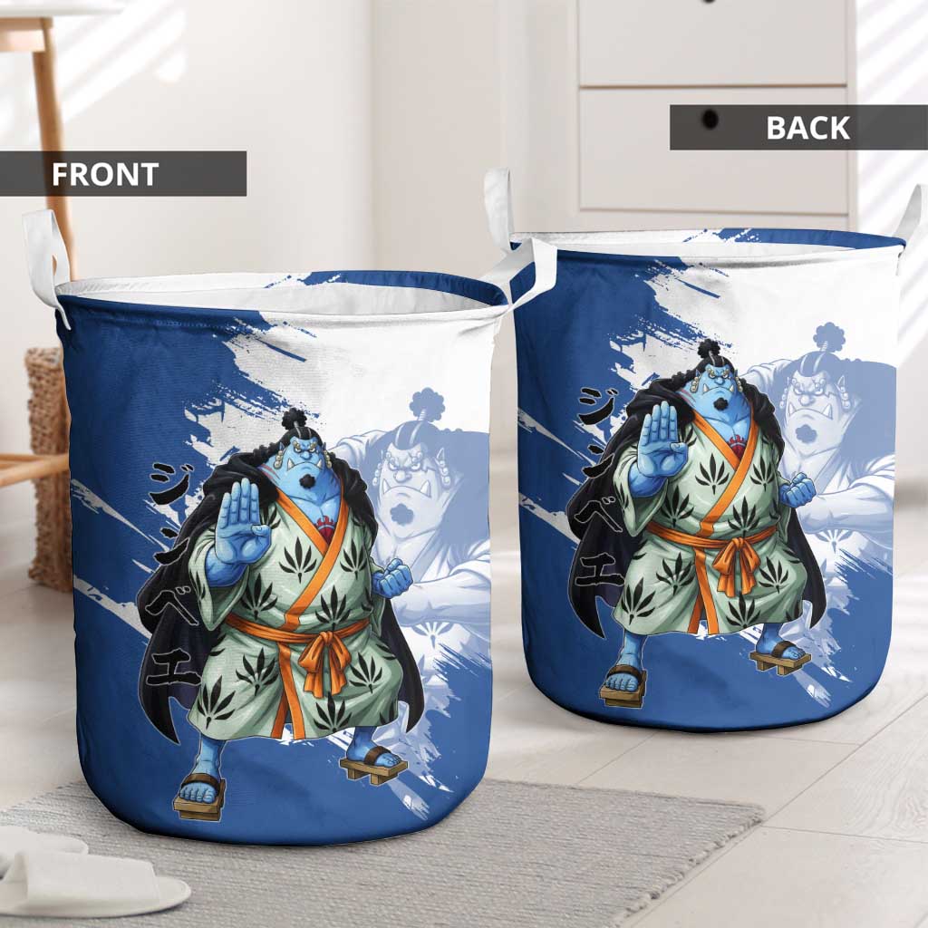 Jinbe One Piece Anime Laundry Basket Japanese Samurai Illustration Graphic