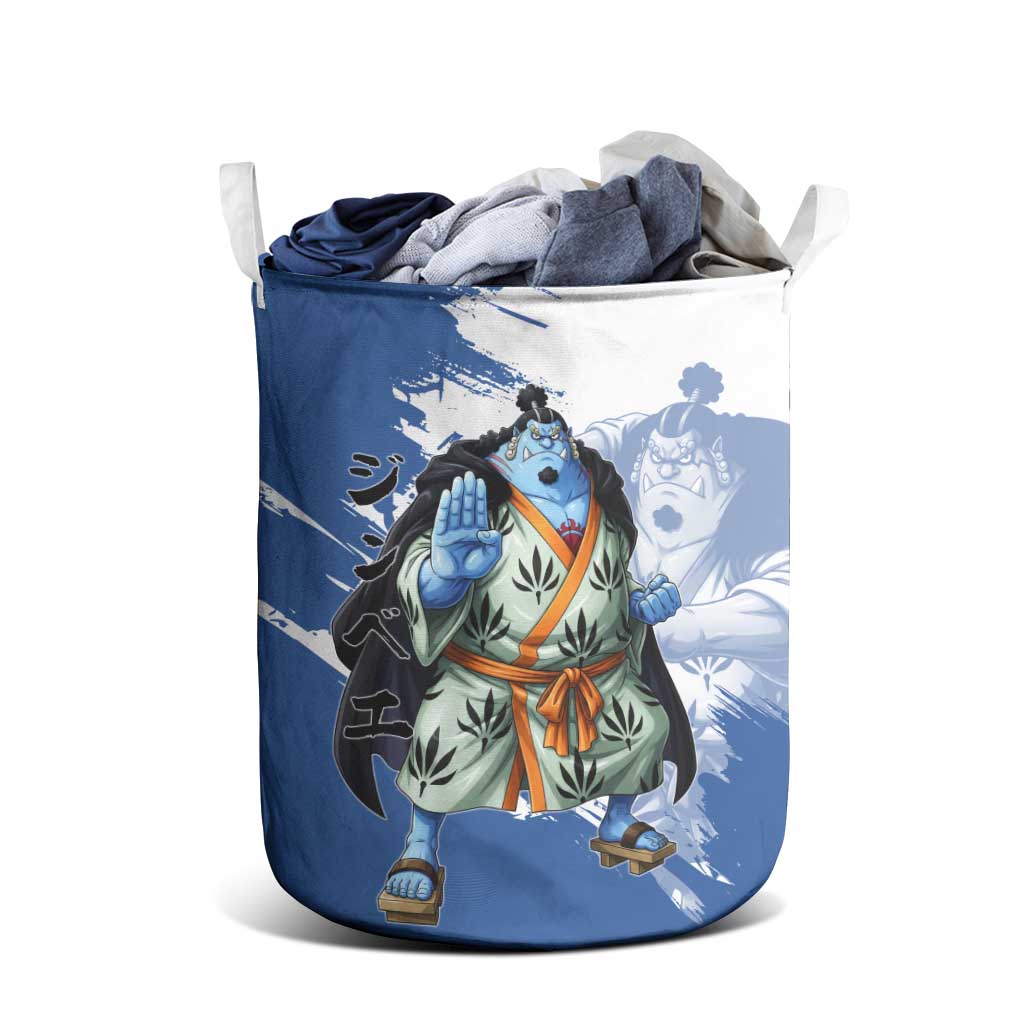 Jinbe One Piece Anime Laundry Basket Japanese Samurai Illustration Graphic