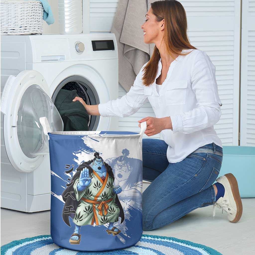 Jinbe One Piece Anime Laundry Basket Japanese Samurai Illustration Graphic