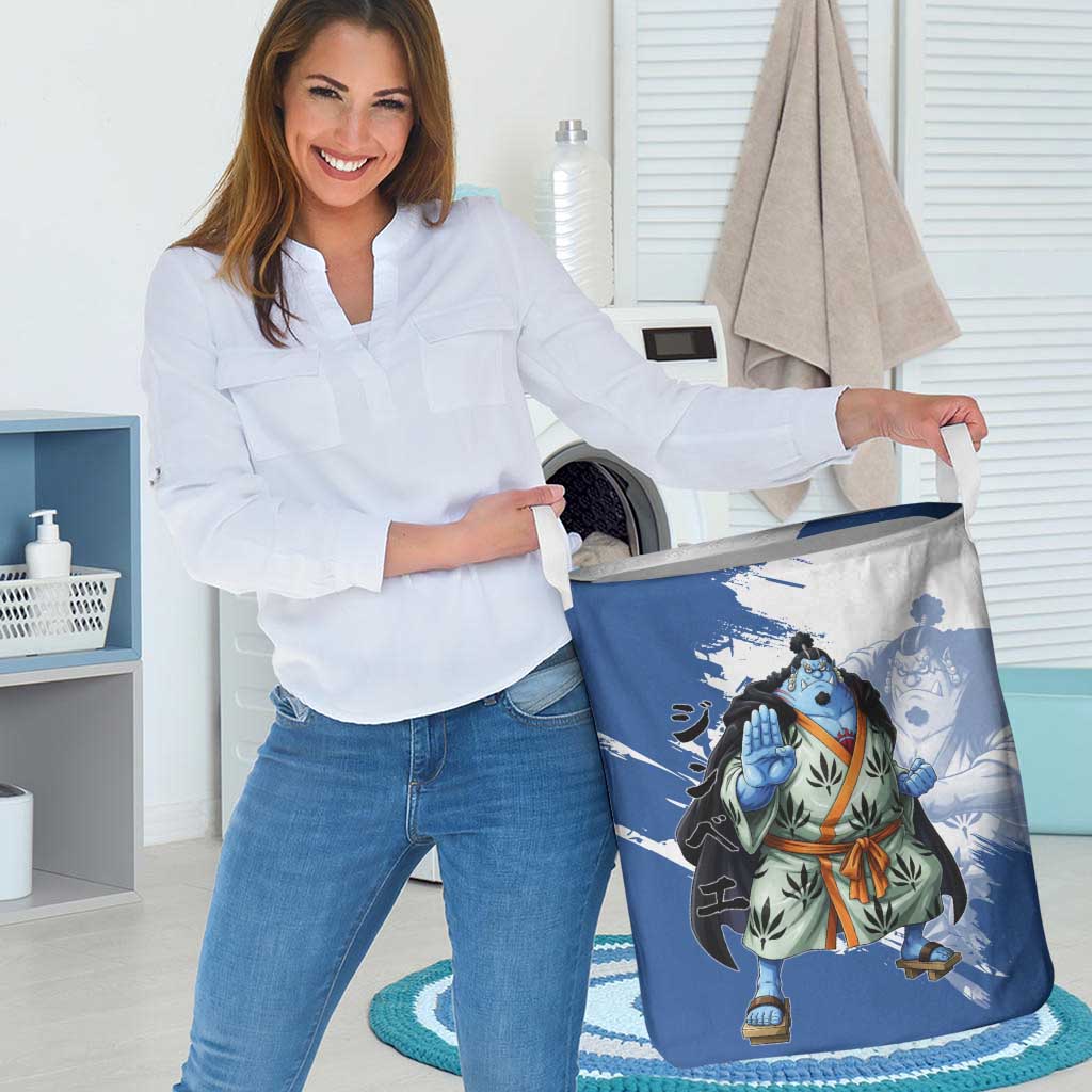 Jinbe One Piece Anime Laundry Basket Japanese Samurai Illustration Graphic