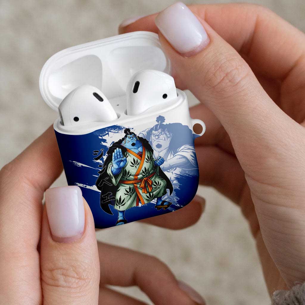 Jinbe One Piece Anime AirPods Case Japanese Samurai Illustration Graphic