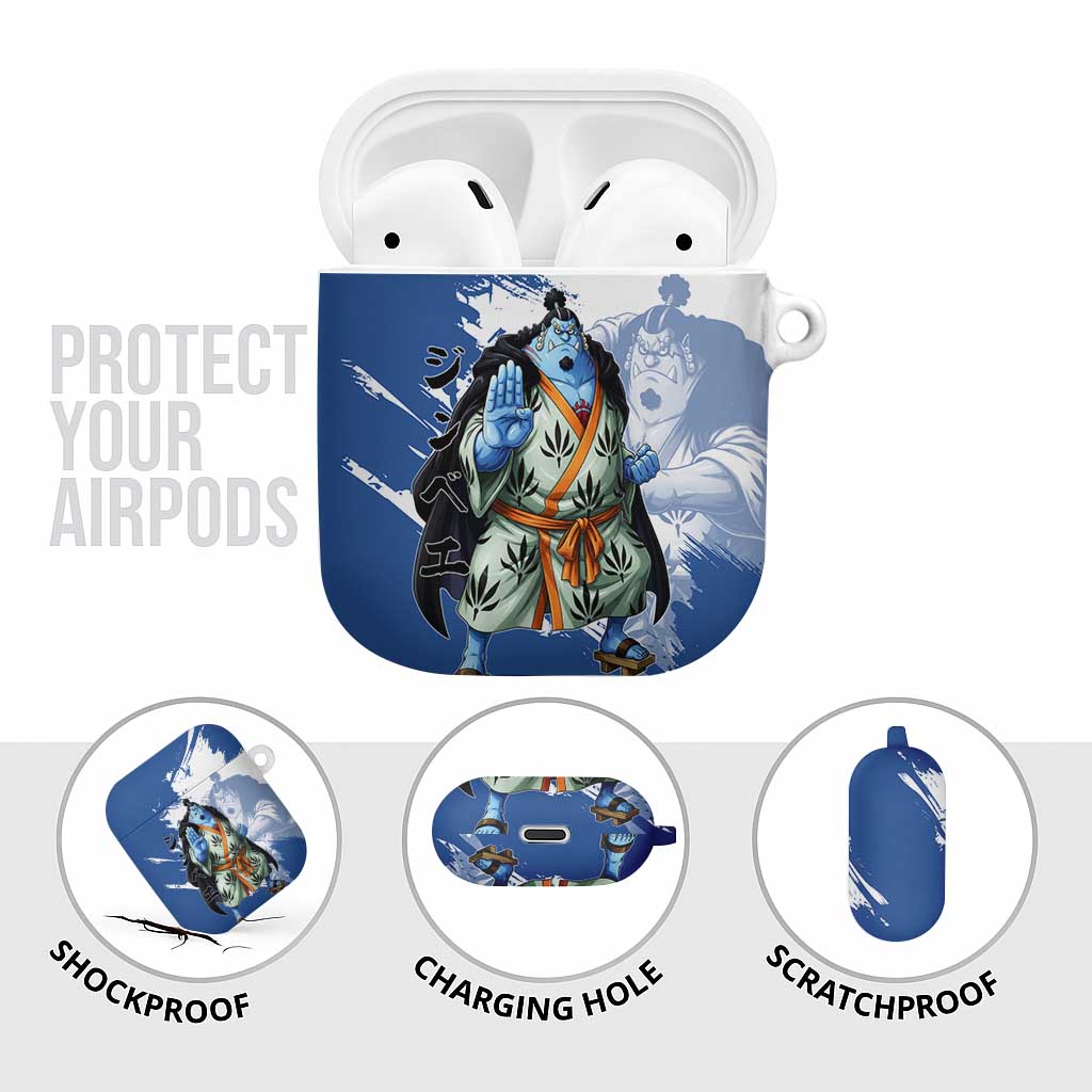 Jinbe One Piece Anime AirPods Case Japanese Samurai Illustration Graphic