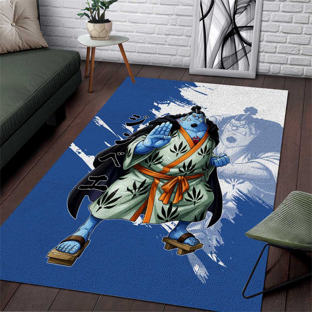 Jinbe One Piece Anime Area Rug Japanese Samurai Illustration Graphic