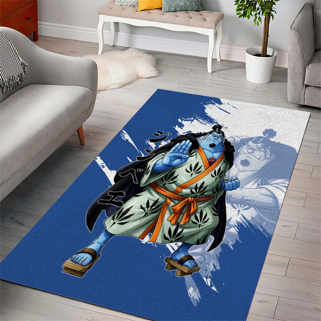 Jinbe One Piece Anime Area Rug Japanese Samurai Illustration Graphic